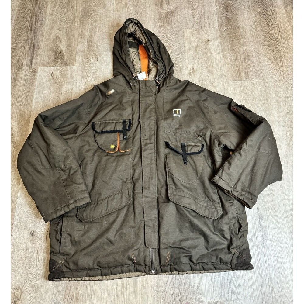 AKADEMIKS Jacket Mens 3XL Brown Canvas Ski Coat Full Zip Heavyweight Outdoors